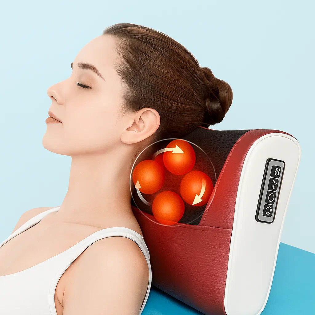 4-Key Smart Shiatsu Neck, Shoulder & Back Massage Pillow
