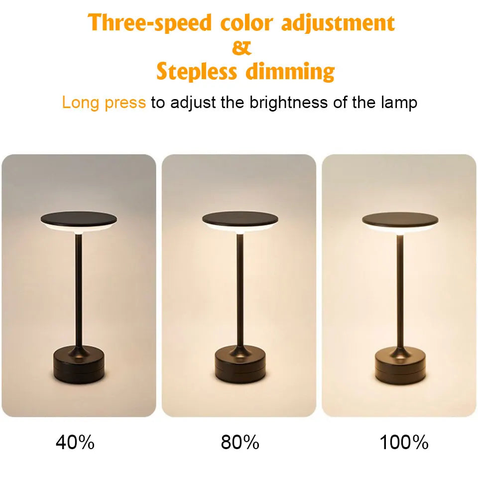 Touch Sensor LED Table Lamp USB Rechargeable Portable Night Light for Bedroom Bar