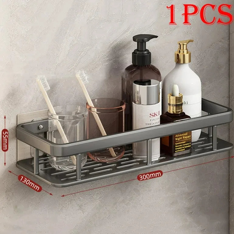 Wall Mounted Shower Rack – Drill-Free Storage Shelf