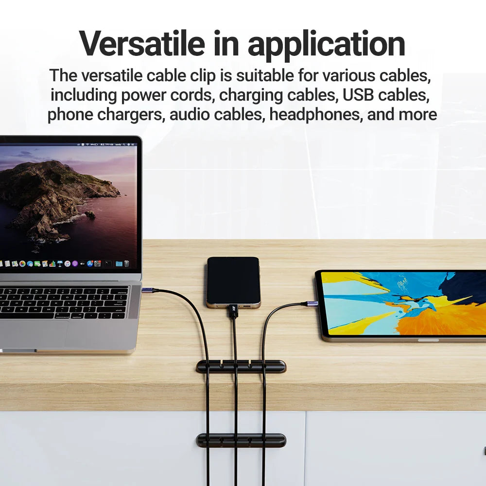 Adhesive Cable Holder - Desk Organizer for Charging Cables & wires