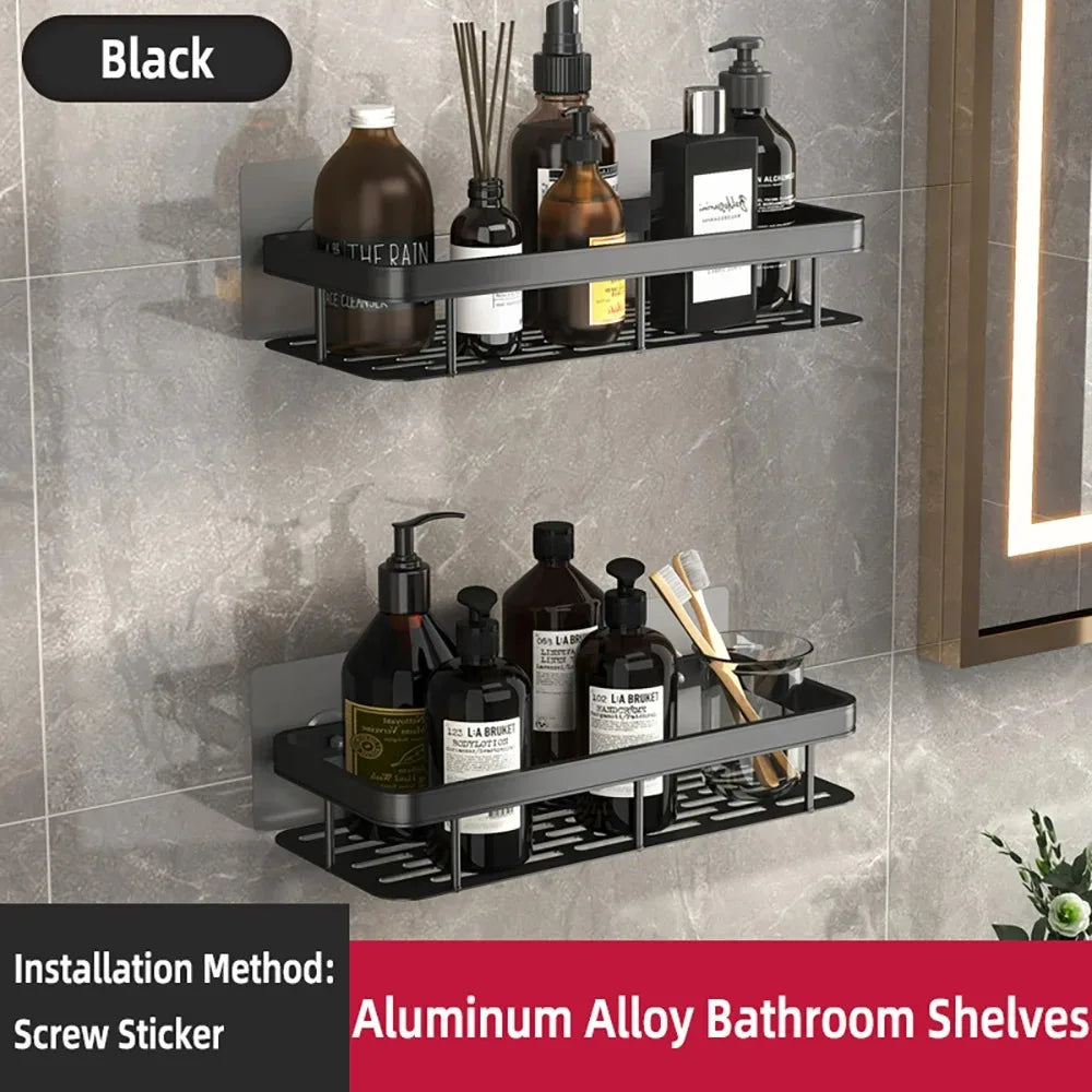 Wall Mounted Shower Rack – Drill-Free Storage Shelf