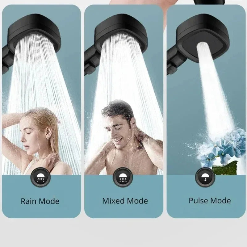 Adjustable One-Key Stop Water Shower Heads High Pressure Water Saving 3 Modes Shower Heads High Quality Bathroom Showers