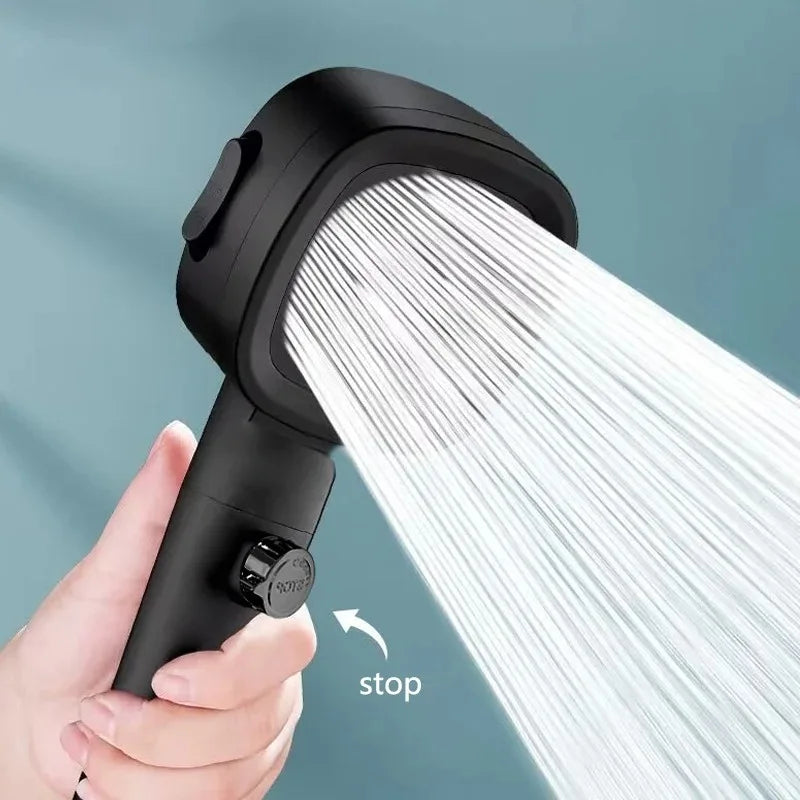 Adjustable One-Key Stop Water Shower Heads High Pressure Water Saving 3 Modes Shower Heads High Quality Bathroom Showers