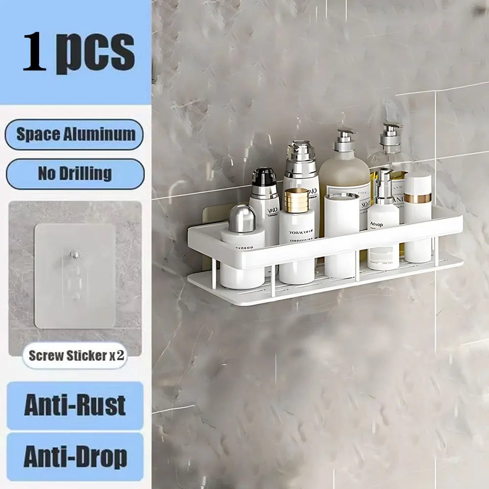 Wall Mounted Shower Rack – Drill-Free Storage Shelf
