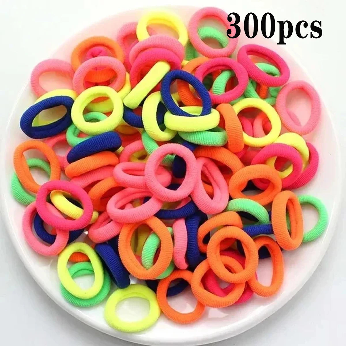 200pcs Vibrant Colorful Elastic Hair Bands for Girls & Women - Small Rubber Ponytail Holders for Stylish Hairstyles & Everyday