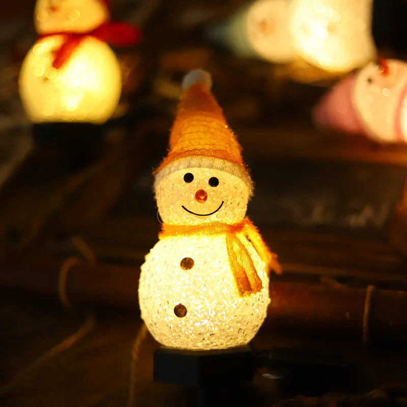 Christmas Decorations Light Solar Light Snowman Christmas Outdoor Solar Powered Stakes Lights For Corridor Patio Lawn Decoration