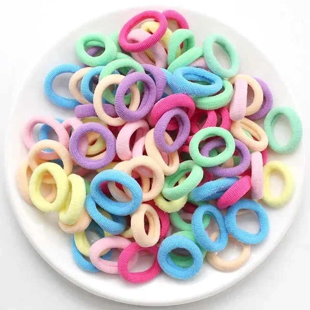 200pcs Vibrant Colorful Elastic Hair Bands for Girls & Women - Small Rubber Ponytail Holders for Stylish Hairstyles & Everyday