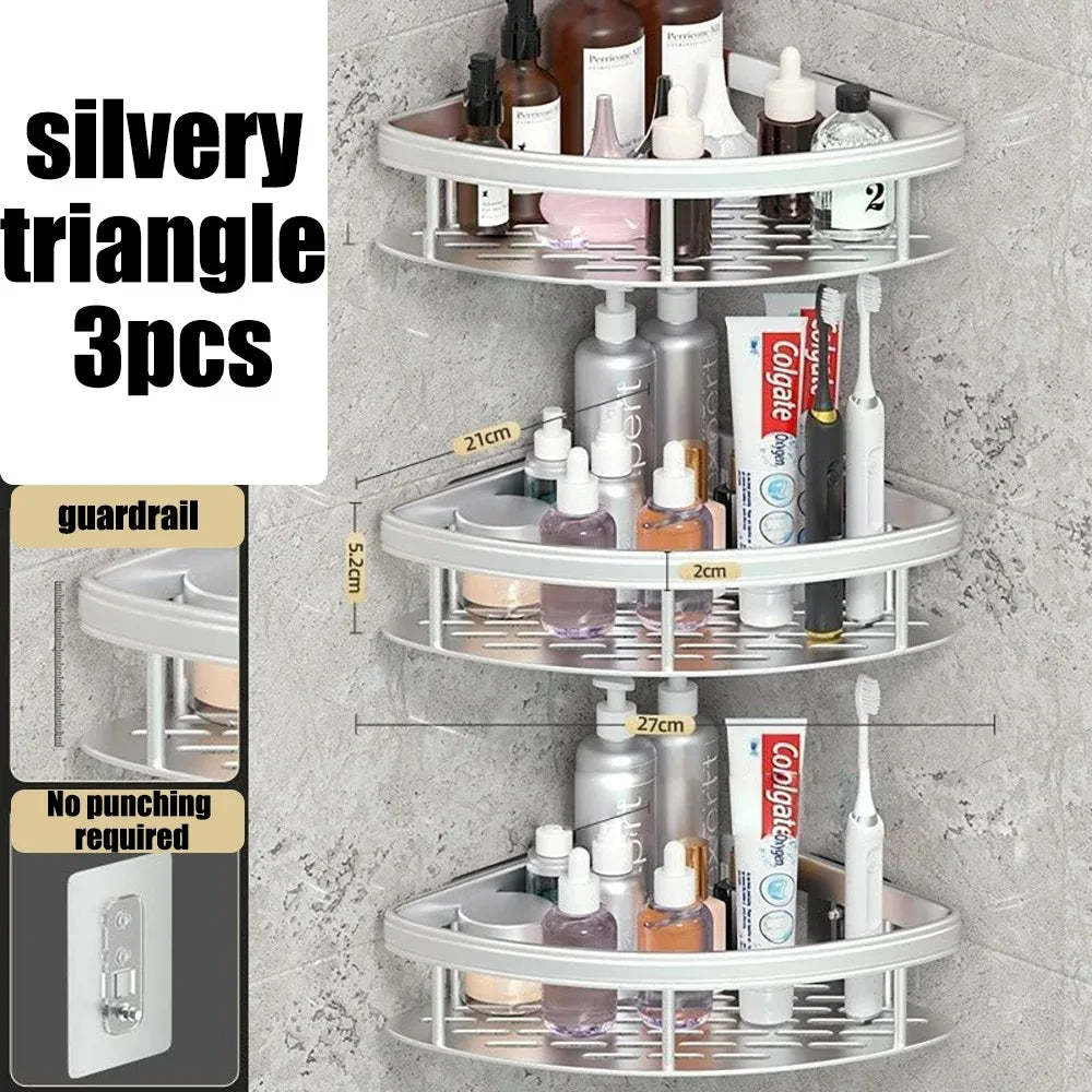 Wall Mounted Shower Rack – Drill-Free Storage Shelf