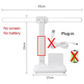 LED Clock Table Lamp USB Chargeable Dimmable Desk Lamp 2 Heads 180 Rotate Foldable Eye Protection Reading Night Light