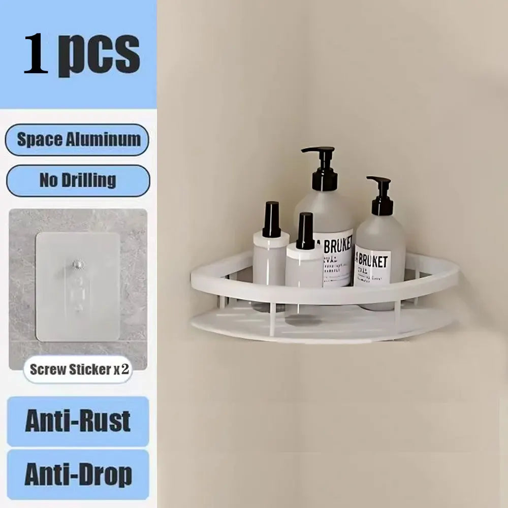 Wall Mounted Shower Rack – Drill-Free Storage Shelf