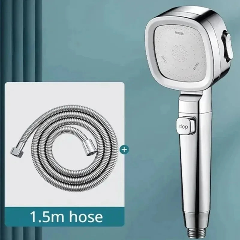 Adjustable One-Key Stop Water Shower Heads High Pressure Water Saving 3 Modes Shower Heads High Quality Bathroom Showers