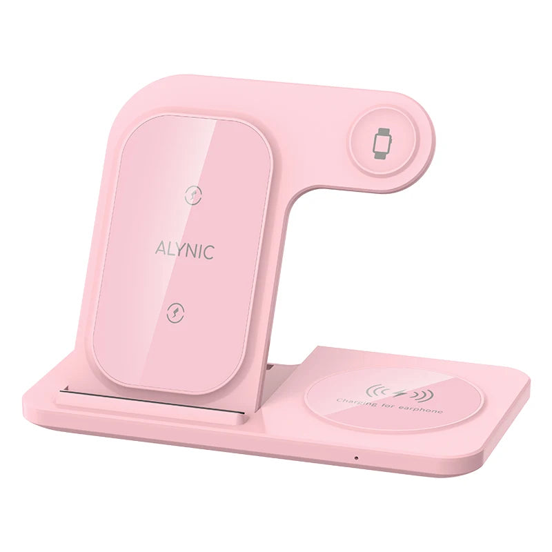 3 In 1 LED Fast Wireless Charger Stand Foldable Charging Station