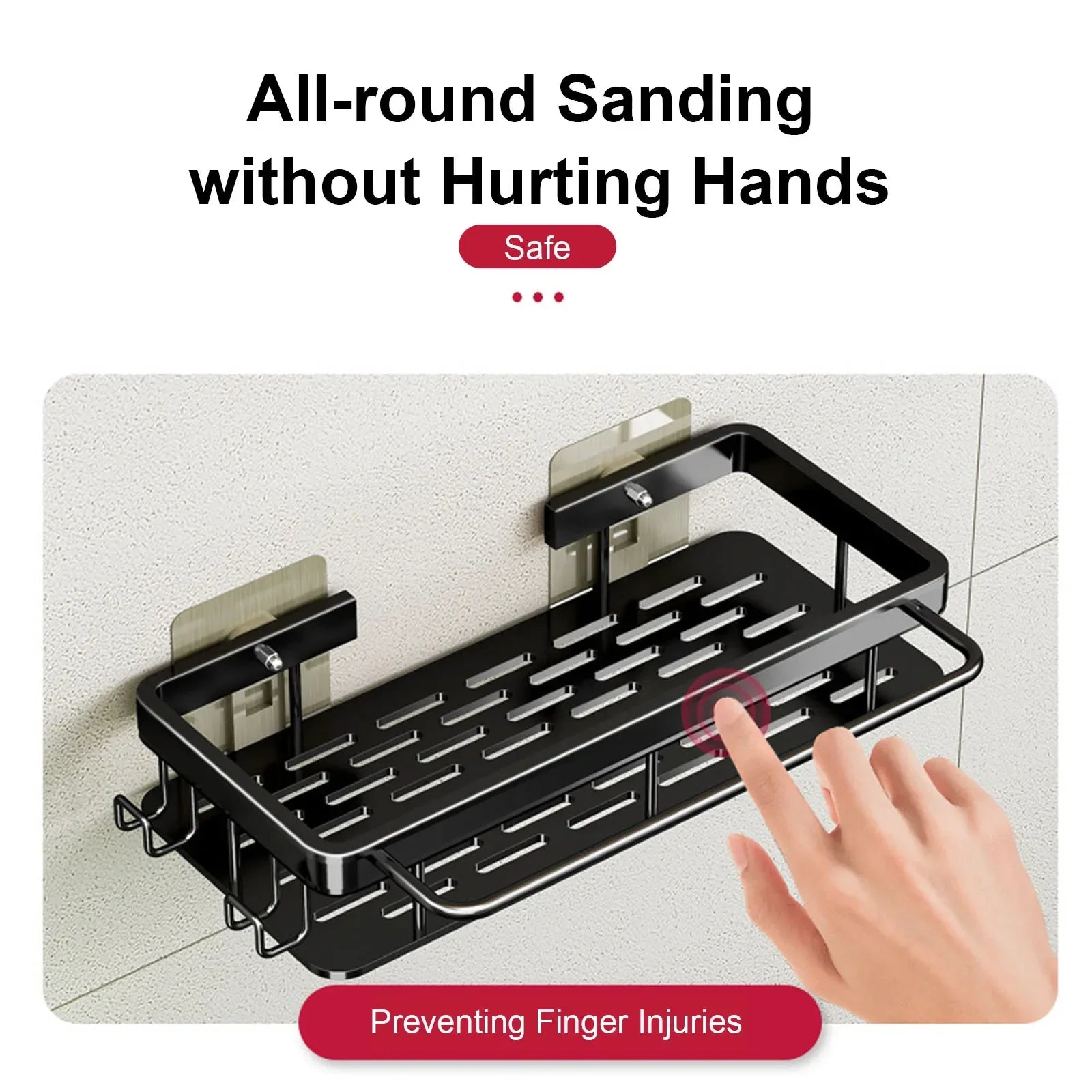 Wall Mounted Shower Rack – Drill-Free Storage Shelf