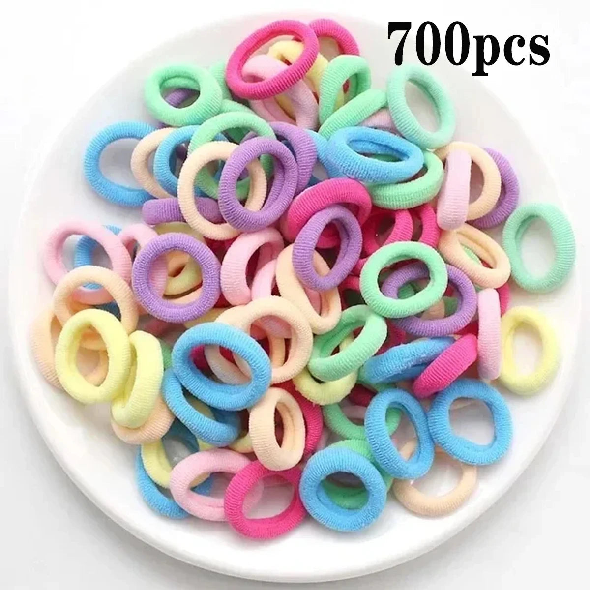200pcs Vibrant Colorful Elastic Hair Bands for Girls & Women - Small Rubber Ponytail Holders for Stylish Hairstyles & Everyday