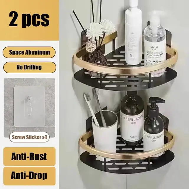 Wall Mounted Shower Rack – Drill-Free Storage Shelf
