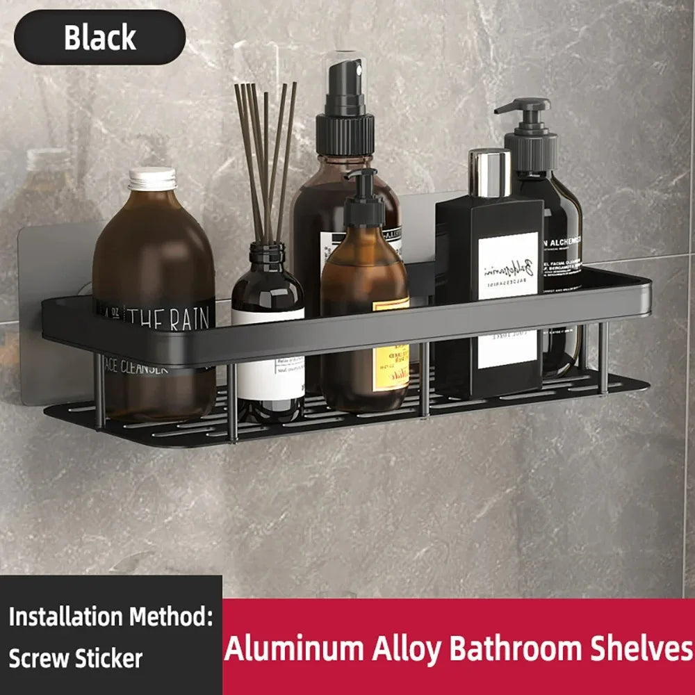 Wall Mounted Shower Rack – Drill-Free Storage Shelf