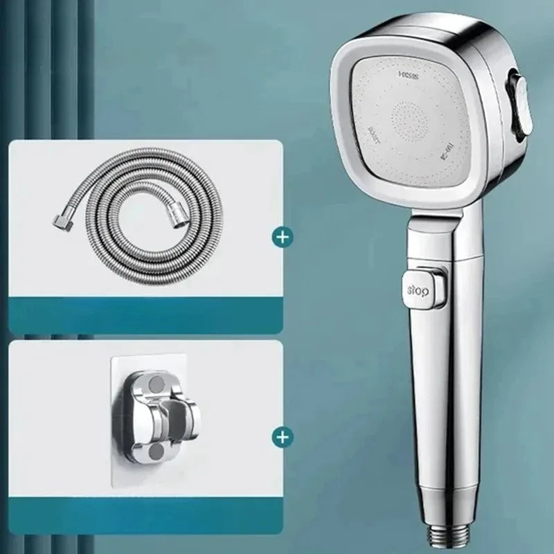Adjustable One-Key Stop Water Shower Heads High Pressure Water Saving 3 Modes Shower Heads High Quality Bathroom Showers