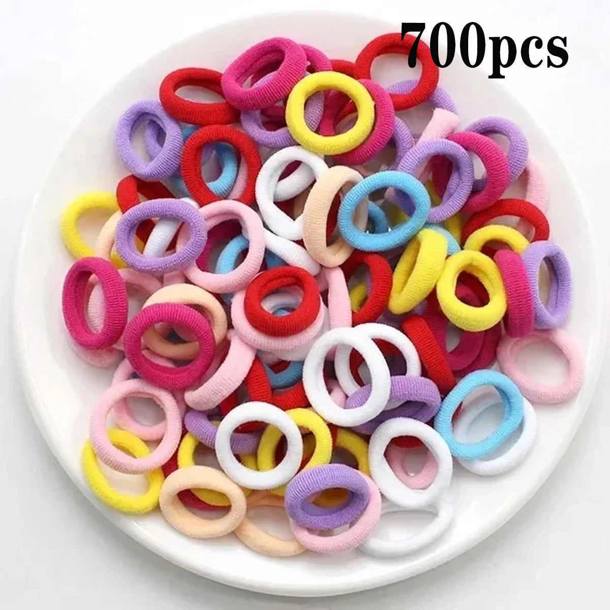 200pcs Vibrant Colorful Elastic Hair Bands for Girls & Women - Small Rubber Ponytail Holders for Stylish Hairstyles & Everyday