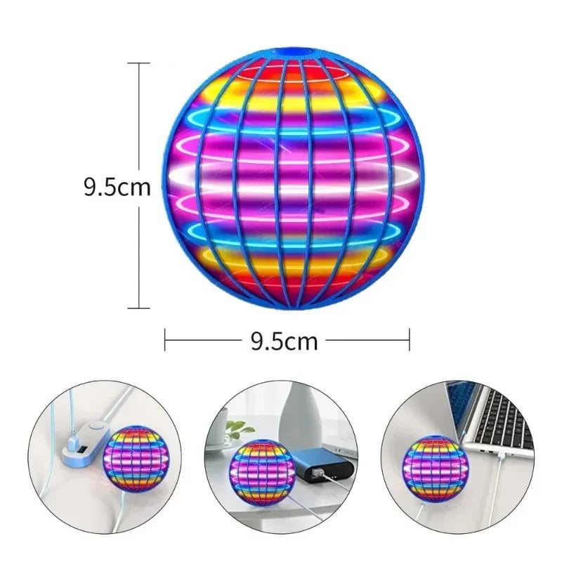 Flying LED Ball Toy for Kids – Hand Controlled 360° Rotating Cosmic Globe