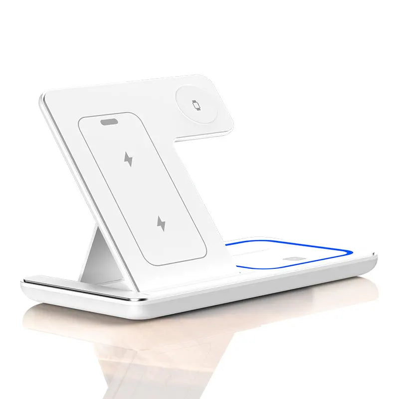 3 In 1 LED Fast Wireless Charger Stand Foldable Charging Station