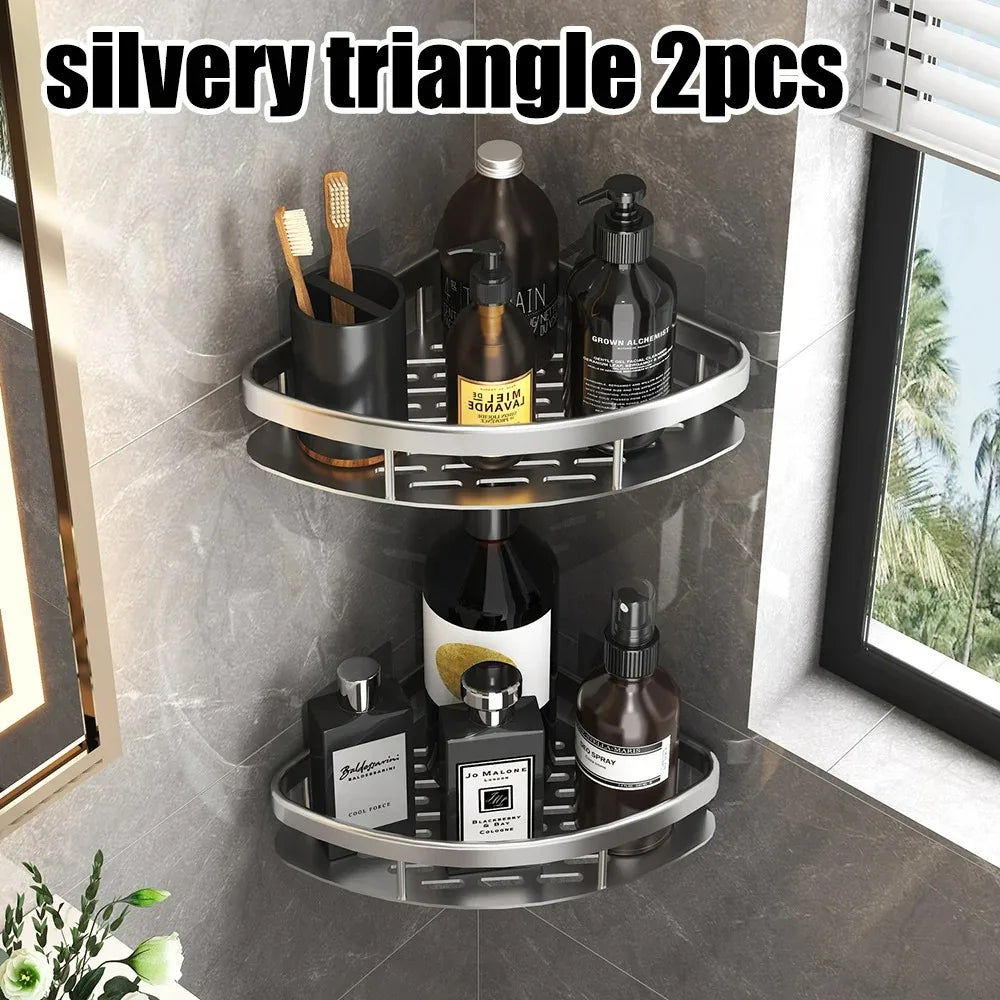 Wall Mounted Shower Rack – Drill-Free Storage Shelf