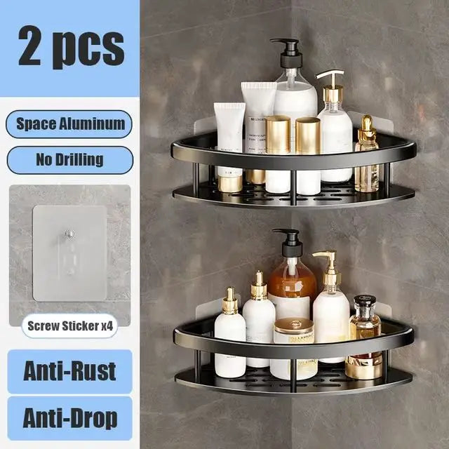 Wall Mounted Shower Rack – Drill-Free Storage Shelf